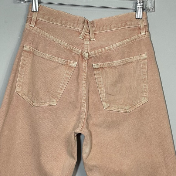 SLVRLAKE Grace High Rise Ankle Jeans Size 24 Dusty Pink Coral Wide Leg USA Made - Picture 10 of 16